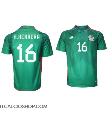 Messico Hector Herrera #16 Prima Maglia Mondiali 2022 Manica Corta